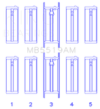 King Engine Bearings Daewoo/Opel/Vauxhall (Size 0.5) Main Bearing Set