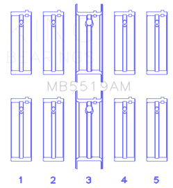 King Engine Bearings Daewoo/Opel/Vauxhall (Size 0.25) Main Bearing Set