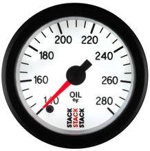 Load image into Gallery viewer, Autometer Stack 52mm 140-280 Deg F 1/8in NPTF Male Pro Stepper Motor Oil Temp Gauge - White