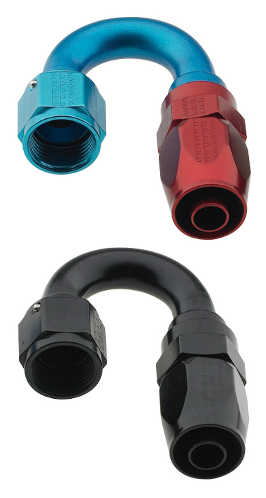 Fragola -6AN Pro-Flow x 180 Degree 3/8 EFI Quick Disconnect Hose End - Black