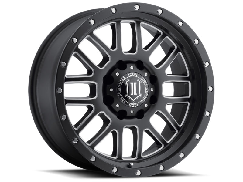 ICON Alpha 20x9 5x150 16mm Offset 5.625in BS 110.1mm Bore Satin Black/Milled Windows Wheel