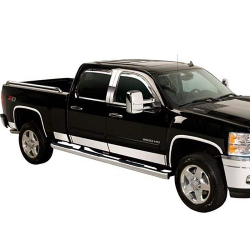 Putco 07-13 GMC Sierra Extended Cab 6.5ft Short Box - 6in - 12pcs Stainless Steel Rocker Panels