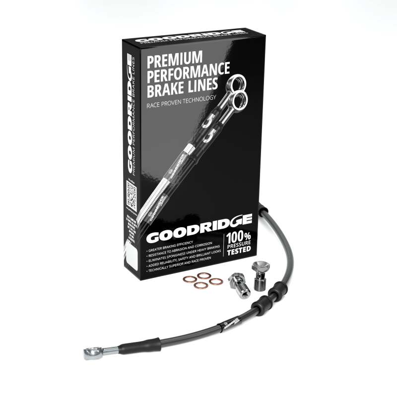 Goodridge 99-05 HD FXDX +2in Black Brake Line Kit w/Stainless Steel Fittings