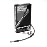 Goodridge 90-92 HD FXDC +8in Black Brake Line Kit w/Stainless Steel Fittings