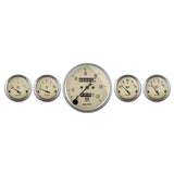 AutoMeter Gauge Kit 5 Pc. 3-1/8in. & 2-1/16in. Mech. Speedometer Antique Beige