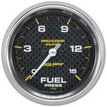 Load image into Gallery viewer, Autometer Marine Carbon Fiber 2-5/8in 15 PSI Digital Stepper Motor Fuel Pressure Gauge