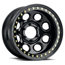 Load image into Gallery viewer, Raceline RT81 Rock 8 15x7in / 5x114.3 BP / -6mm Offset / 83.82mm Bore - Gloss Black Beadlock Wheel