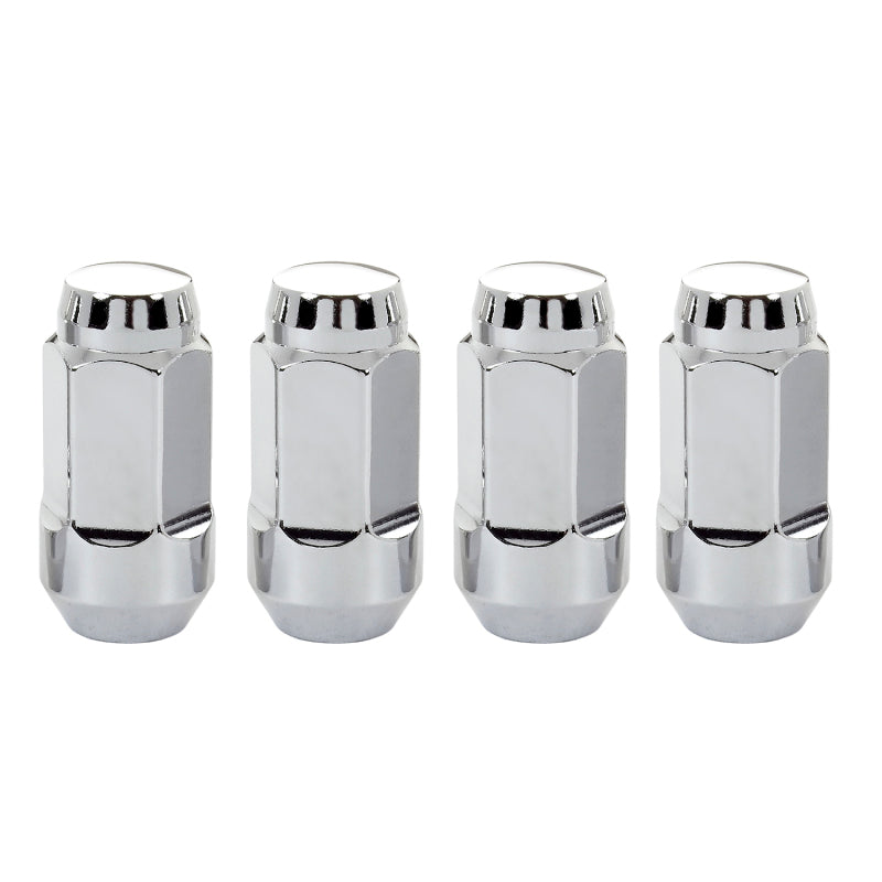 McGard Hex Lug Nut (Cone Seat Bulge Style) M14X1.5 / 22mm Hex / 1.945in. Length (4-Pack) - Chrome