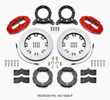 Wilwood D8 Front Hat Kit 12.19in Rotor Red 76-77 Ford Bronco Dana 44 w/Lines