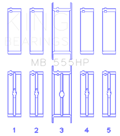 King Engine Bearings Chrysler 350 / 361 / 383 / 403 Performance Main Bearing set