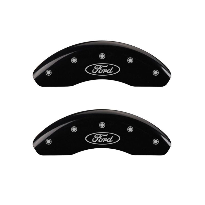 MGP Front set 2 Caliper Covers Engraved Front MGP Black finish silver ch