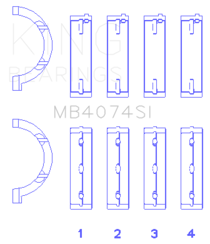 King Engine Bearings Chrysler 2.7L (Size +1.0mm) Main Bearing Set