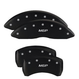 MGP 4 Caliper Covers Engraved Front & Rear With out stripes/Dodge Black finish silver ch