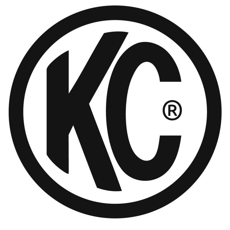 KC HiLiTES 4in. Round ABS Stone Guard for Rally 400 (Single) - Black w/White KC Logo