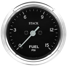 Load image into Gallery viewer, Autometer Stack 52mm 0-15 PSI 1/8in NPTF Male Pro Stepper Motor Fuel Pressure Gauge - Classic