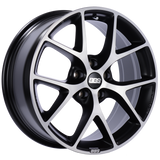 BBS SR 18x8 5x100 ET48 Satin Black Diamond Cut Face Wheel -70mm PFS/Clip Required