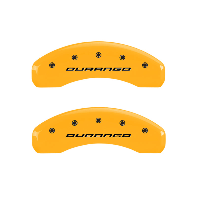 MGP 4 Caliper Covers Engraved Front & Rear Durango Yellow Finish Black Char 2007 Dodge Durango