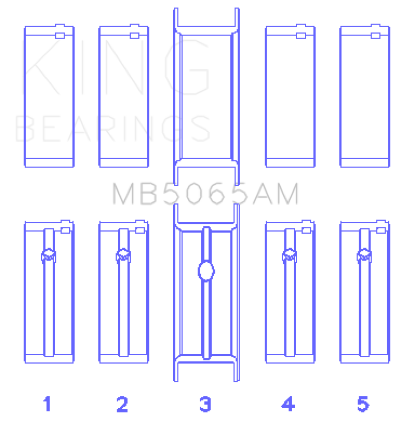 King Engine Bearings Chrysler/Mitsubishi 122ci 2.0L (Size STD) Main Bearing Set