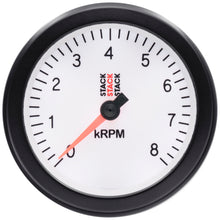 Load image into Gallery viewer, Autometer Stack Sport 88mm 0-8K RPM Tachometer - White