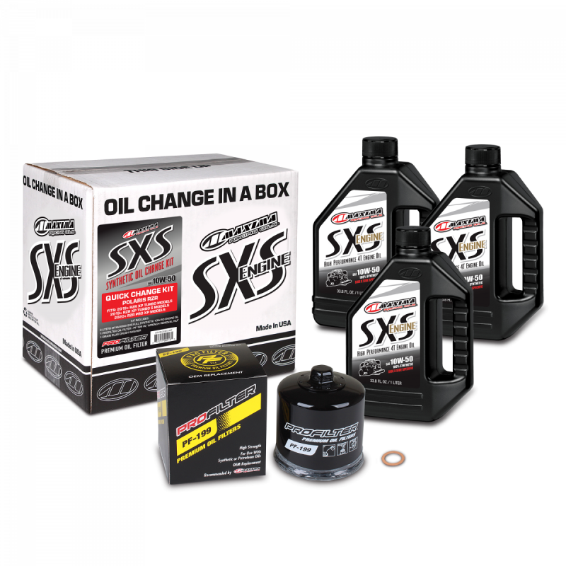 Maxima SXS Polaris RZR/Ranger Quick Change Kit w/Full Synthetic 10W50 Engine Oil/Filter/Hardware