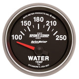 Autometer Sport-Comp II 52mm 100-250 F Short Sweep Electronic Water Temperature Gauge