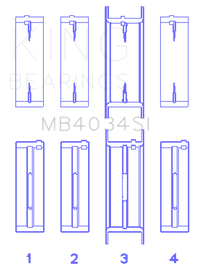 King Engine Bearings Ford 232 (Size +0.75mm) Main Bearing Set