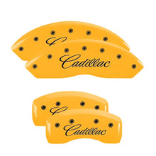 Load image into Gallery viewer, MGP 4 Caliper Covers Engraved Front &amp; Rear MGP Yellow finish black ch