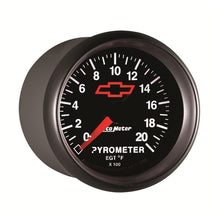 Load image into Gallery viewer, AutoMeter Gauge Pyrometer (Egt) 2-1/16in. 2000 Deg. F Stepper Motor Chevy Red Bowtie Black