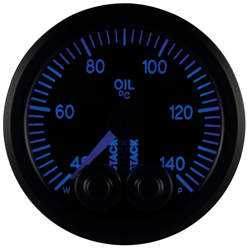 Autometer Stack 52mm 40-140 Deg C 1/8in NPTF Male Pro-Control Oil Temp Gauge - Black