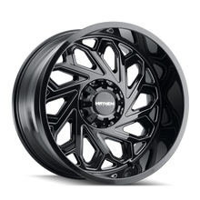 Load image into Gallery viewer, Mayhem 8112 Essex 20x10 / 6x135 BP / -19mm Offset / 106mm Hub Black w/ Milled Spokes Wheel