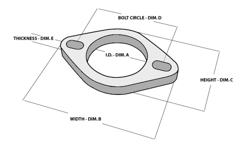 Vibrant 2-Bolt T304 SS Exhaust Flanges (3in I.D.) - 5 Flange Bulk Pack