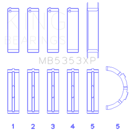 King Engine Bearings Ford 281 4.6L Sohc 16V (Size +0.25mm) Main Bearing Set