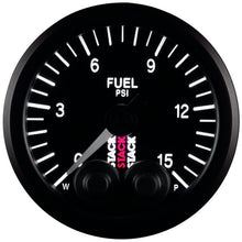 Load image into Gallery viewer, Autometer Stack 52mm 0-15 PSI 1/8in NPTF Male Pro-Control Fuel Pressure Gauge - Black