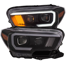 Load image into Gallery viewer, ANZO 2016-2017 Toyota Tacoma Projector Headlights w/ Plank Style Black w/ Amber