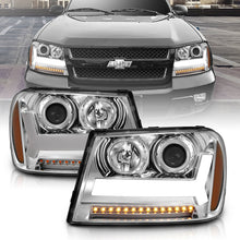 Load image into Gallery viewer, ANZO 2006-2009 Chevrolet Trailblazer Projector Headlights w/ Plank Style Design Chrome w/ Amber