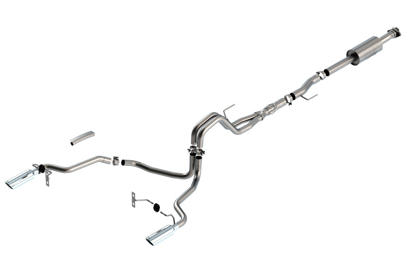 Borla F-150 2021 5.0L 4dr CC SB EC STB Lariat/KR/Platinum/LTD 3/2.25 SRE Cat-Back ATAK CHR Tips