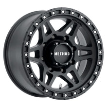 Load image into Gallery viewer, Method MR312 17x8.5 0mm Offset 8x6.5 130.81mm CB Matte Black Wheel