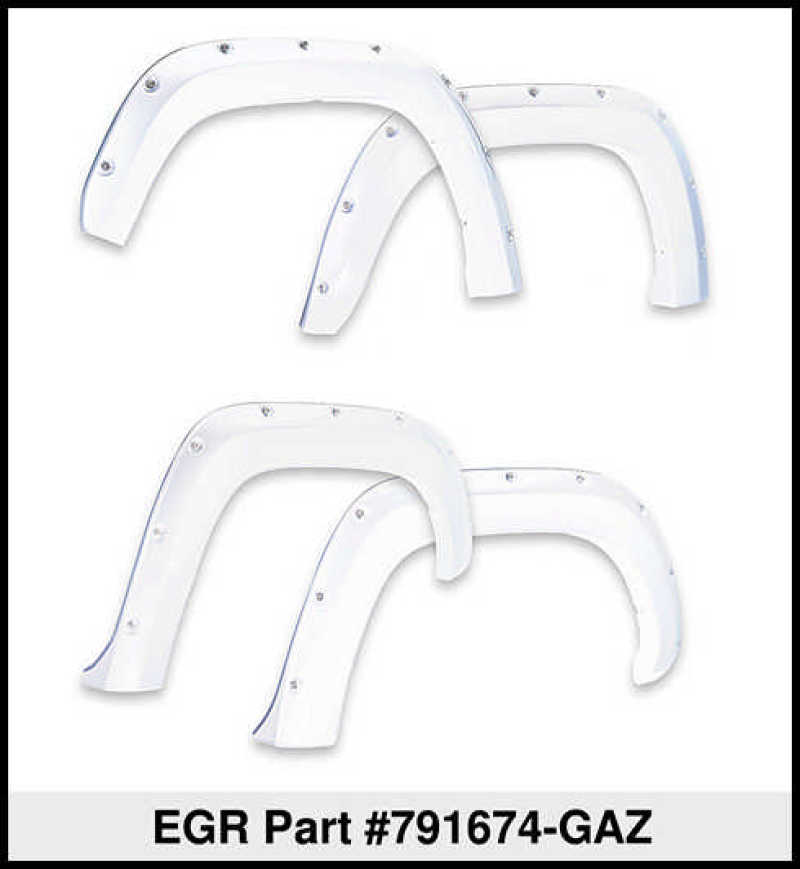 EGR 14+ Chev Silverado 5ft Bed Bolt-On Look Color Match Fender Flares - Set - Summit White