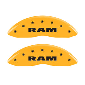 MGP 4 Caliper Covers Engraved Front Ram Rear Ramhead Yellow Finish Black Char 2006 Dodge Durango