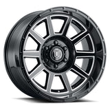 ICON Recoil 20x10 6x5.5 -24mm Offset 4.5in BS Gloss Black Milled Spokes Wheel