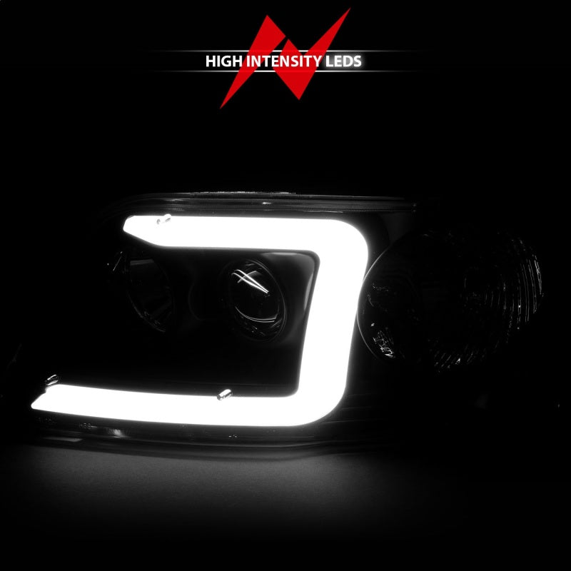 ANZO 1997-2003 Ford F-150 Projector Headlights w/ Light Bar Chrome Housing