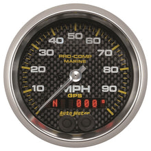 Load image into Gallery viewer, Autometer Marine Carbon Fiber 3-3/8in 100MPH GPS Speedometer Gauge