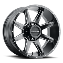 Load image into Gallery viewer, Raceline 954M Stryker 17x8.5in / 8x165.1 BP / 0mm Offset / 125.2mm Bore - Satin Black &amp; Milled Wheel