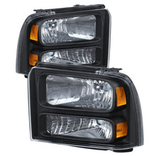 Load image into Gallery viewer, Xtune Ford F250/350/450 Super Duty 05-07 Crystal Headlights Black HD-JH-FS05-AM-BK