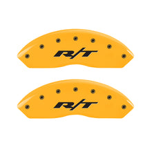 Load image into Gallery viewer, MGP 4 Caliper Covers Engraved Front &amp; Rear RT Yellow finish black ch