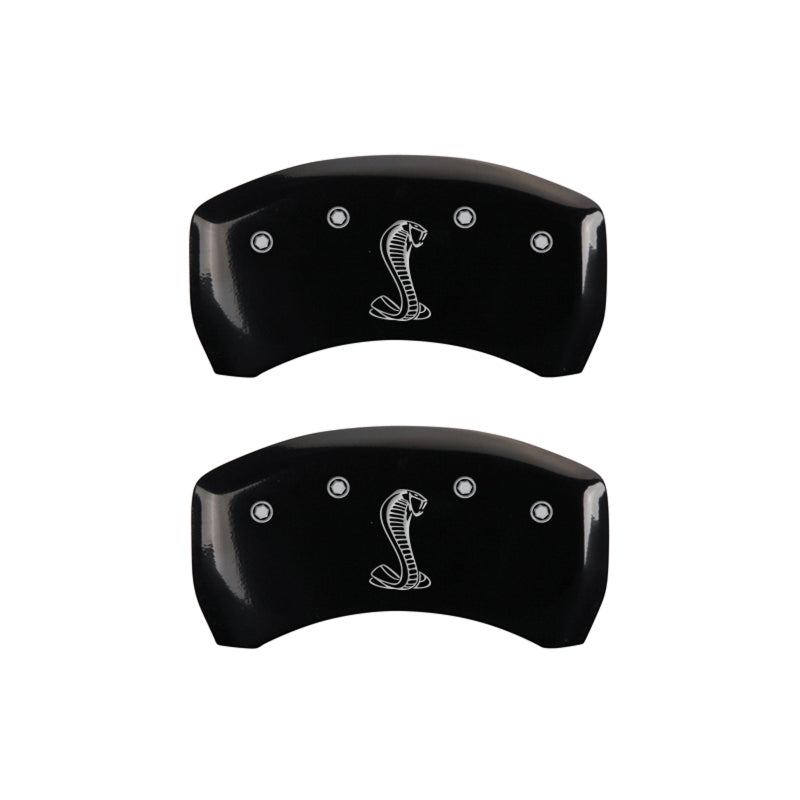 MGP 4 Caliper Covers Engraved Front & Rear Tiffany Snake Black finish silver ch