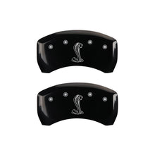 Load image into Gallery viewer, MGP 4 Caliper Covers Engraved Front &amp; Rear Tiffany Snake Black finish silver ch