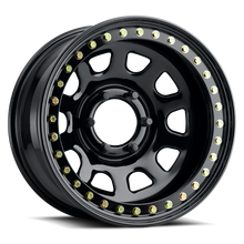 Load image into Gallery viewer, Raceline RT51 Daytona Rock 15x10in/5x114.3 BP/-44mm Offset/83.82mm Bore - Gloss Black Beadlock Wheel