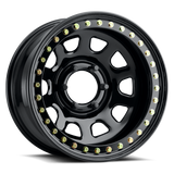 Raceline RT51 Daytona Rock 15x7in/5x114.3 BP/-6mm Offset/83.82mm Bore - Gloss Black Beadlock Wheel