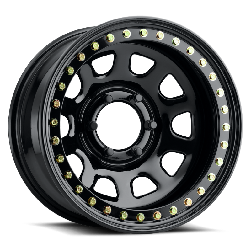 Raceline RT51 Daytona Rock 17x8in/8x165.1 BP/-25mm Offset/130.81mm Bore - Gloss Black Beadlock Wheel